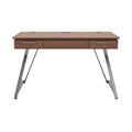 **Bureau moderne en bois avec tiroirs et pieds en métal**