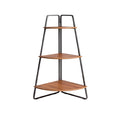 **Étagère d'angle en bois et métal - Design moderne à trois niveaux**