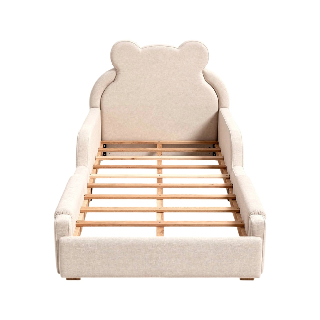 **Lit enfant en forme d'ours avec structure en bois**